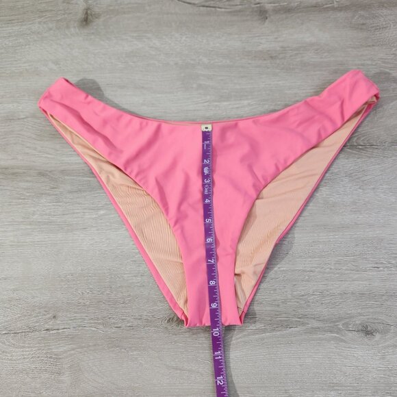 J. Crew Pink Curved Waist Cheeky Bikini Bottom New With Tags Womens Size XL - Picture 5 of 16